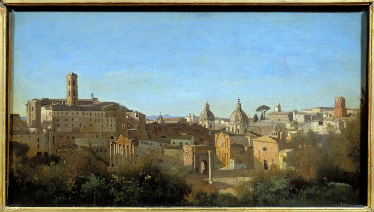 روما ، المنتدى الذي يُرى من حدائق فارنيز. لوحة كاميل كورو (1796-1875) بواسطة جان بابتيست كميل كوروت