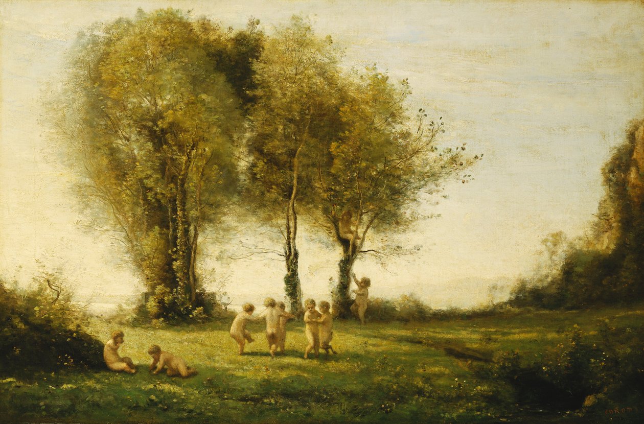 جولة الحب شروق الشمس؛ جولة الحب ؛ شروق الشمس ، c.1854-55 بواسطة جان بابتيست كميل كوروت