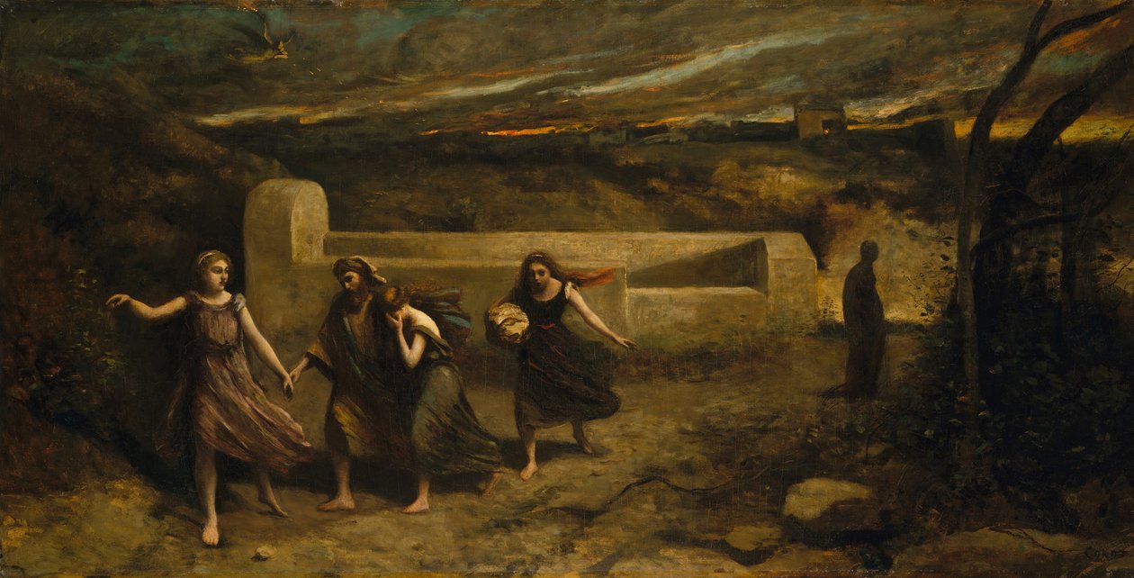 حرق سدوم سابقًا تدمير سدوم ، 1843 و 1857. بواسطة جان بابتيست كميل كوروت