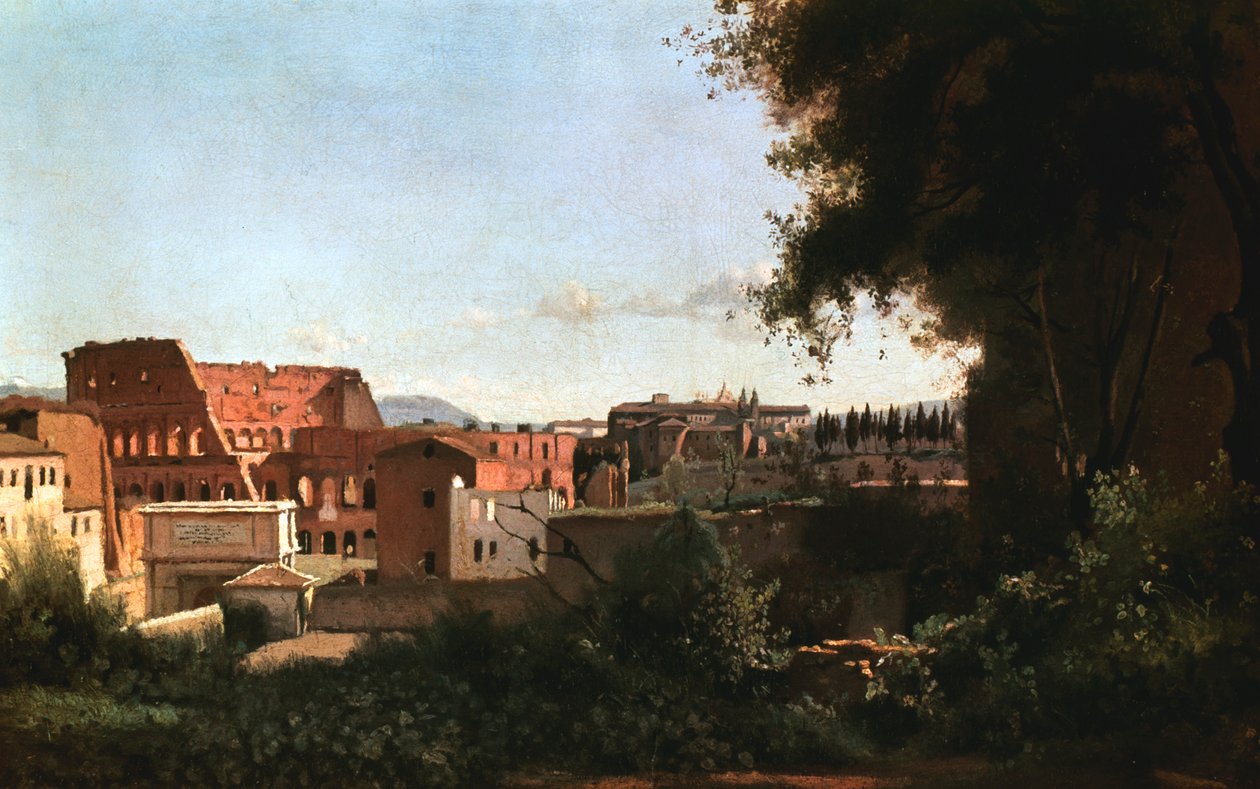 الكولوسيوم: منظر من حدائق فارنيز ، روما ، 1826 بواسطة جان بابتيست كميل كوروت