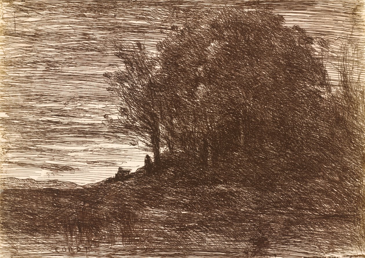 The Hermit's Woods ، أو ضفاف بحيرة Trasimène Le Bois de l'Hermite ، ou les ... ، 1858. بواسطة جان بابتيست كميل كوروت