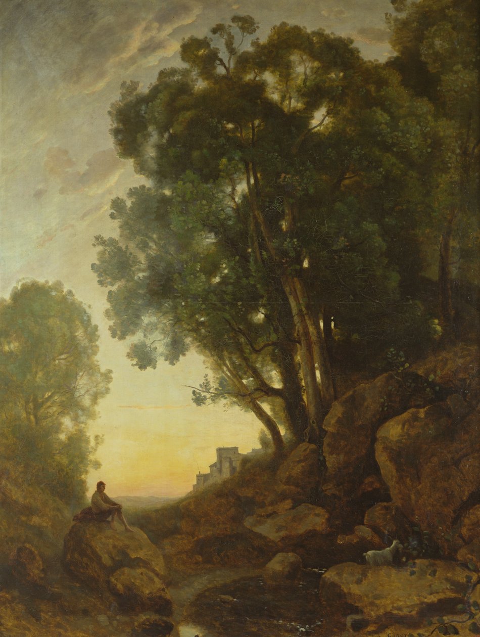 Goatherd الإيطالي ، أو تأثير الشمس المشرقة ، c.1847 بواسطة جان بابتيست كميل كوروت