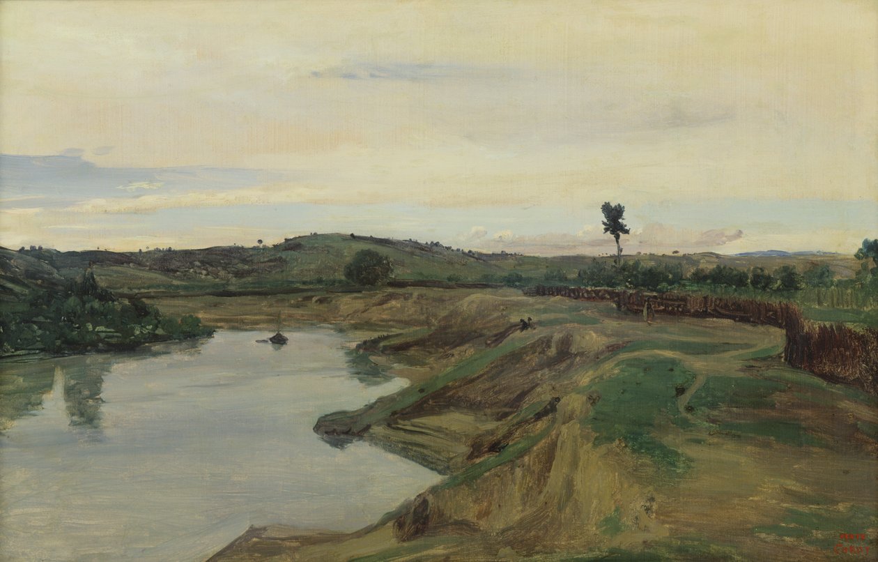 The Promenade du Poussin or، Roman Campagna، c.1826-28 بواسطة جان بابتيست كميل كوروت