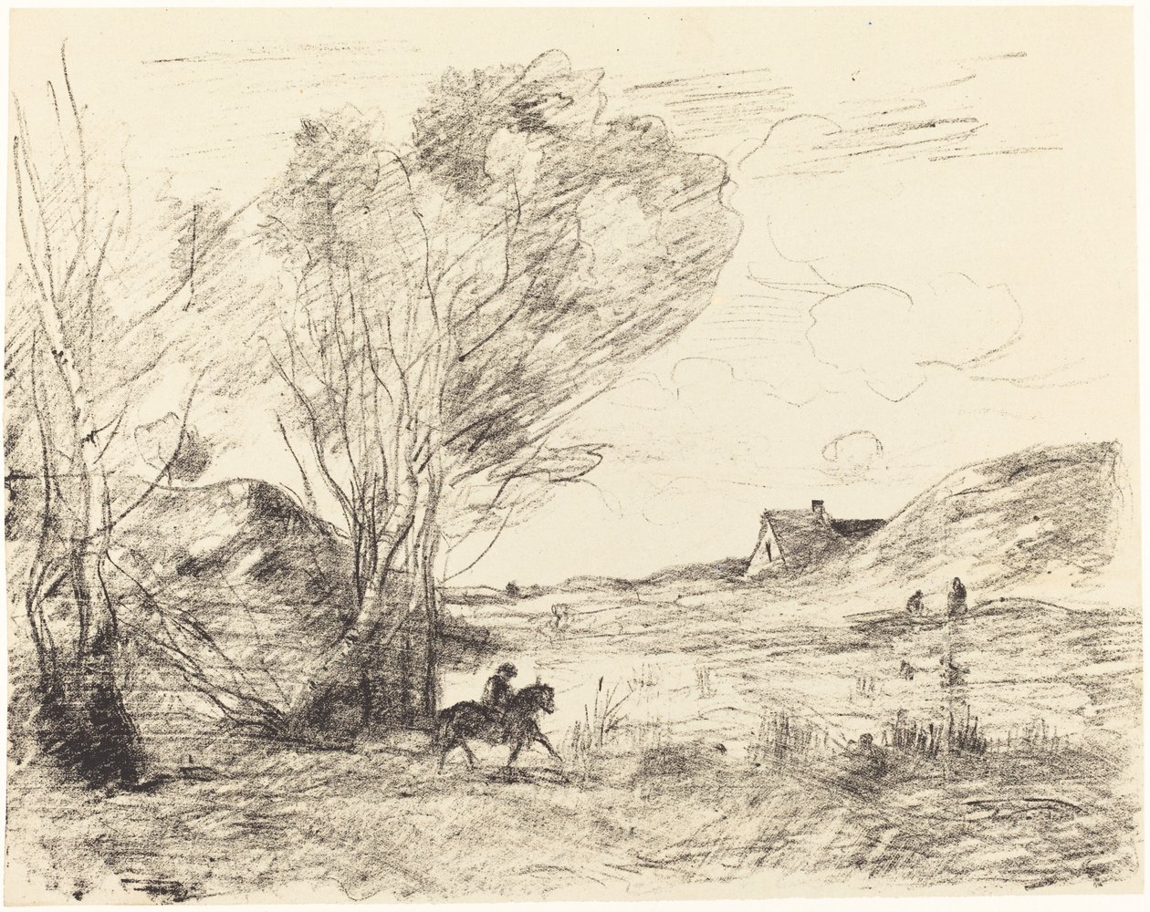 الفارس في القصب ، الفارس في القصب ، 1871. بواسطة جان بابتيست كميل كوروت