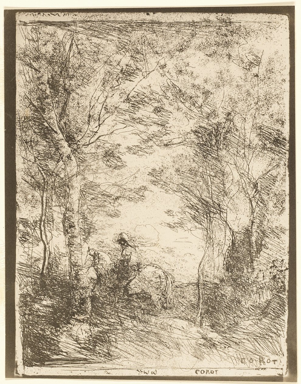 The Rider in the Woods ، طبق صغير بواسطة جان بابتيست كميل كوروت
