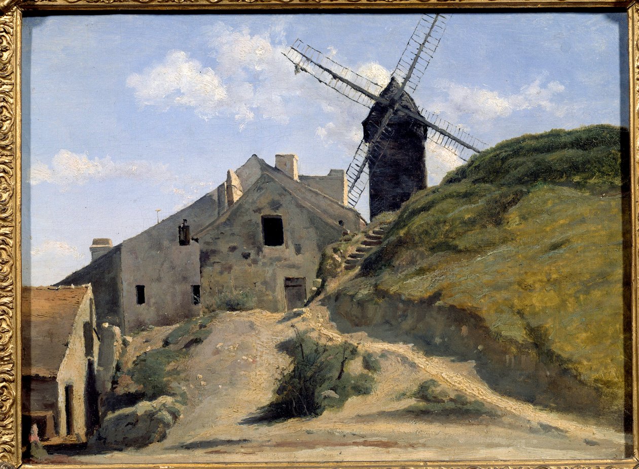 مطحنة الجاليت في مونمارتر. لوحة كاميل كورو (1796-1875) بواسطة جان بابتيست كميل كوروت