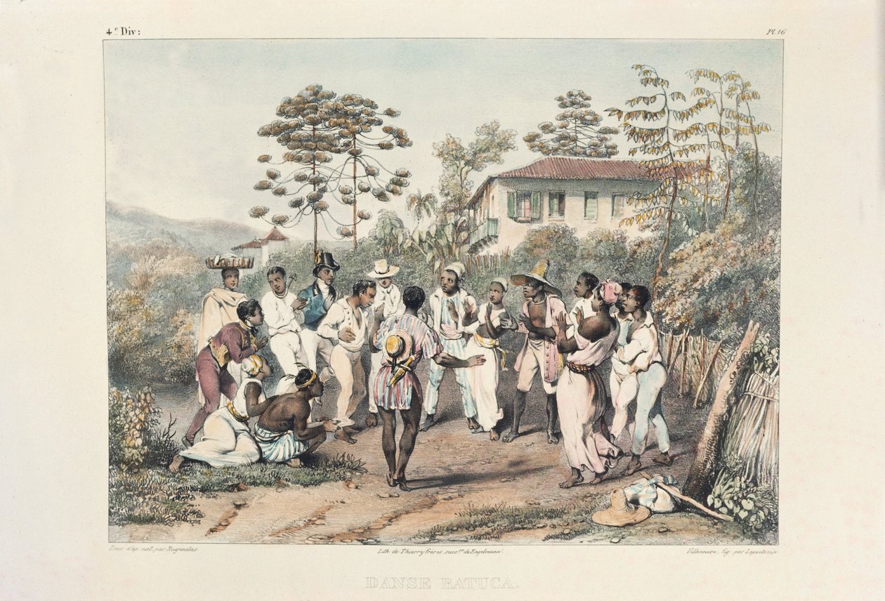 Group of black dancers, illustration from 