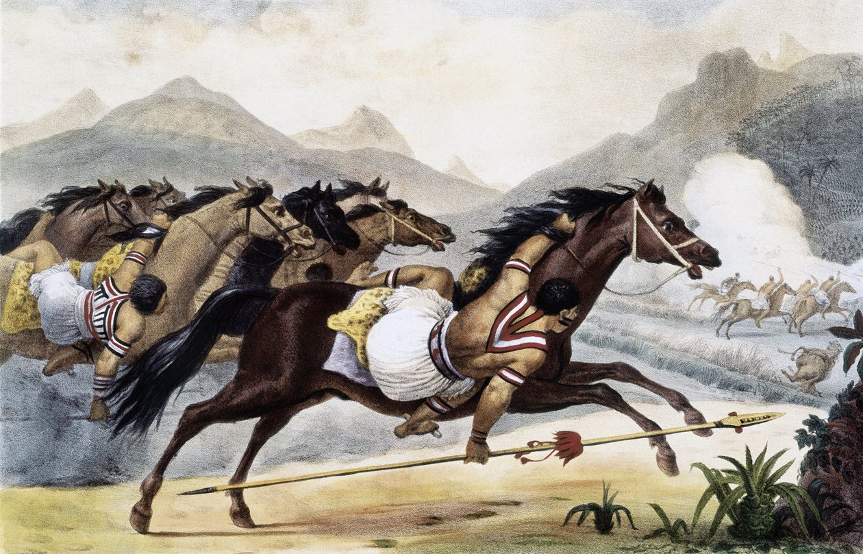 هنود Guaycuru على ظهور الخيل ، شكلوا رحلة تاريخية خلابة إلى البرازيل ، البرازيل بواسطة جان بابتيست ديبرت