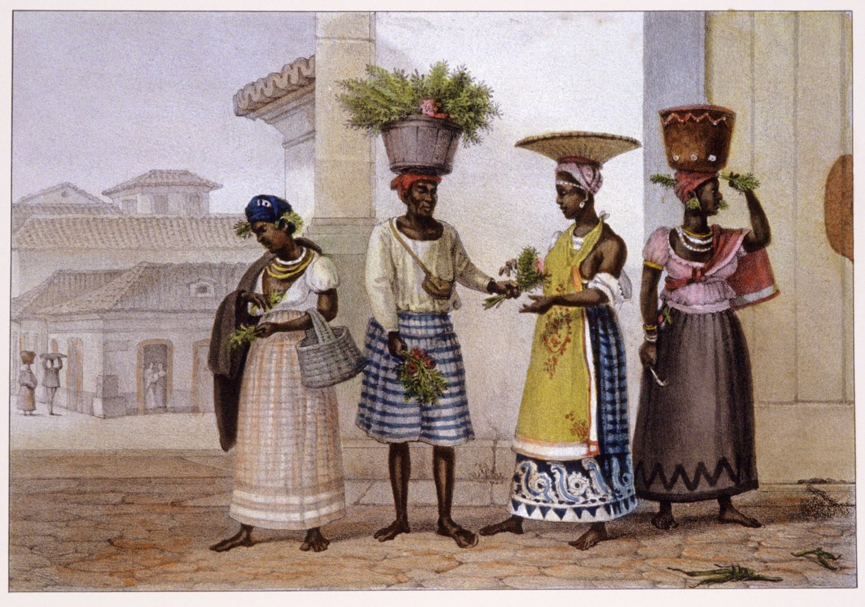 باعة العشب. 1839 (طباعة حجرية) بواسطة جان بابتيست ديبرت