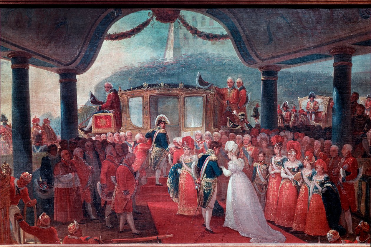 وصول ماري ليوبولدين من هابسبورغ-لورين (هابسبورغ لورين) أو النمسا (1797-1826) إلى ريو دي جانيرو عام 1817 ، للزواج من الإمبراطور بيتر الأول من البرازيل. مثل كلي بواسطة جان بابتيست ديبرت