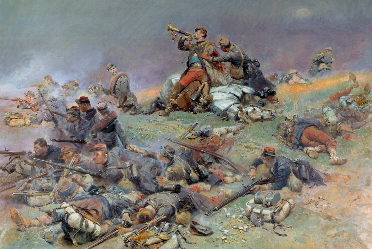 وفاة القائد بيربيجي في معركة سان بريفات (سانت بريفات) ، لوحة 18/8/1870 لإدوار ديتايل (1848-1912) صن. 1،1x1،4 م باريس ، متحف الجيش - وفاة القائد بيربيجي في معركة سان بريفات (سانت بريفات) بواسطة جان بابتيست إدوارد التفاصيل