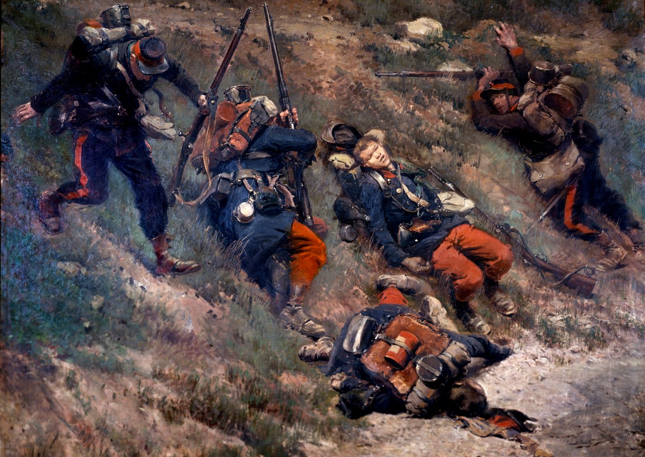 حرب 1870: "" معركة شامبيني ، 30-11-1870 "لوحة لإدوارد ديتايل بواسطة جان بابتيست إدوارد التفاصيل