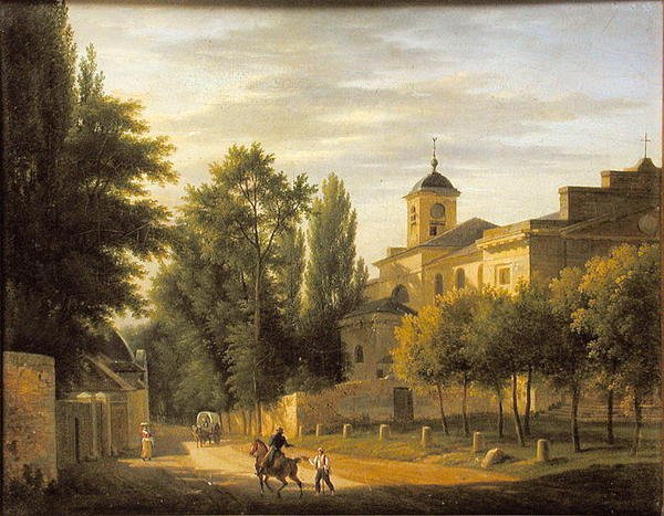 منظر لكنيسة Ville dAvray في عام 1820 بواسطة جان بابتيست جابرييل لانجليس