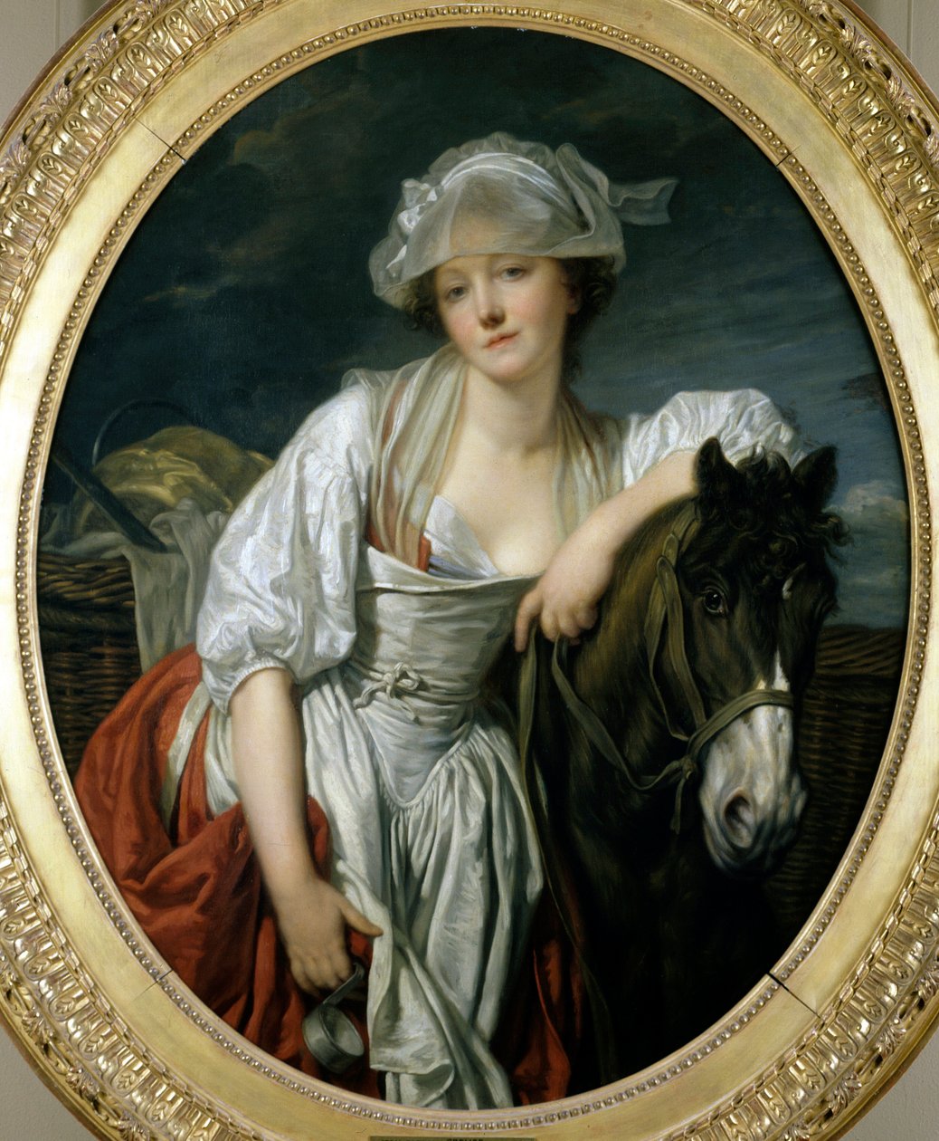 La laitiere لوحة لجان بابتيست غريوز (1725-1805) شمس القرن الثامن عشر. 1.06x0.86 م باريس ، متحف اللوفر. بواسطة جان بابتيست غريوز