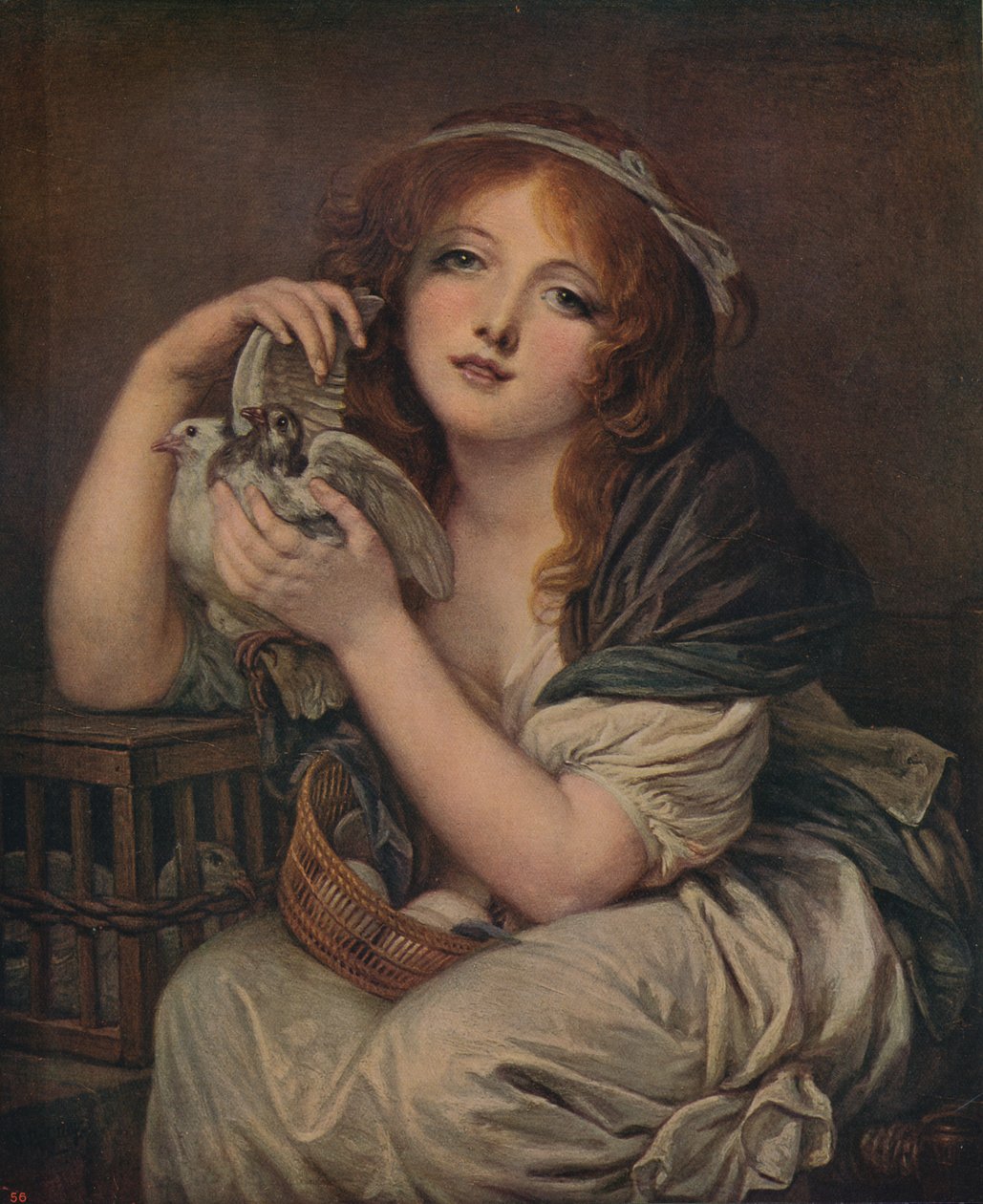 امرأة مع الحمائم ، 1799-1800 ، c1915 بواسطة جان بابتيست غريوز