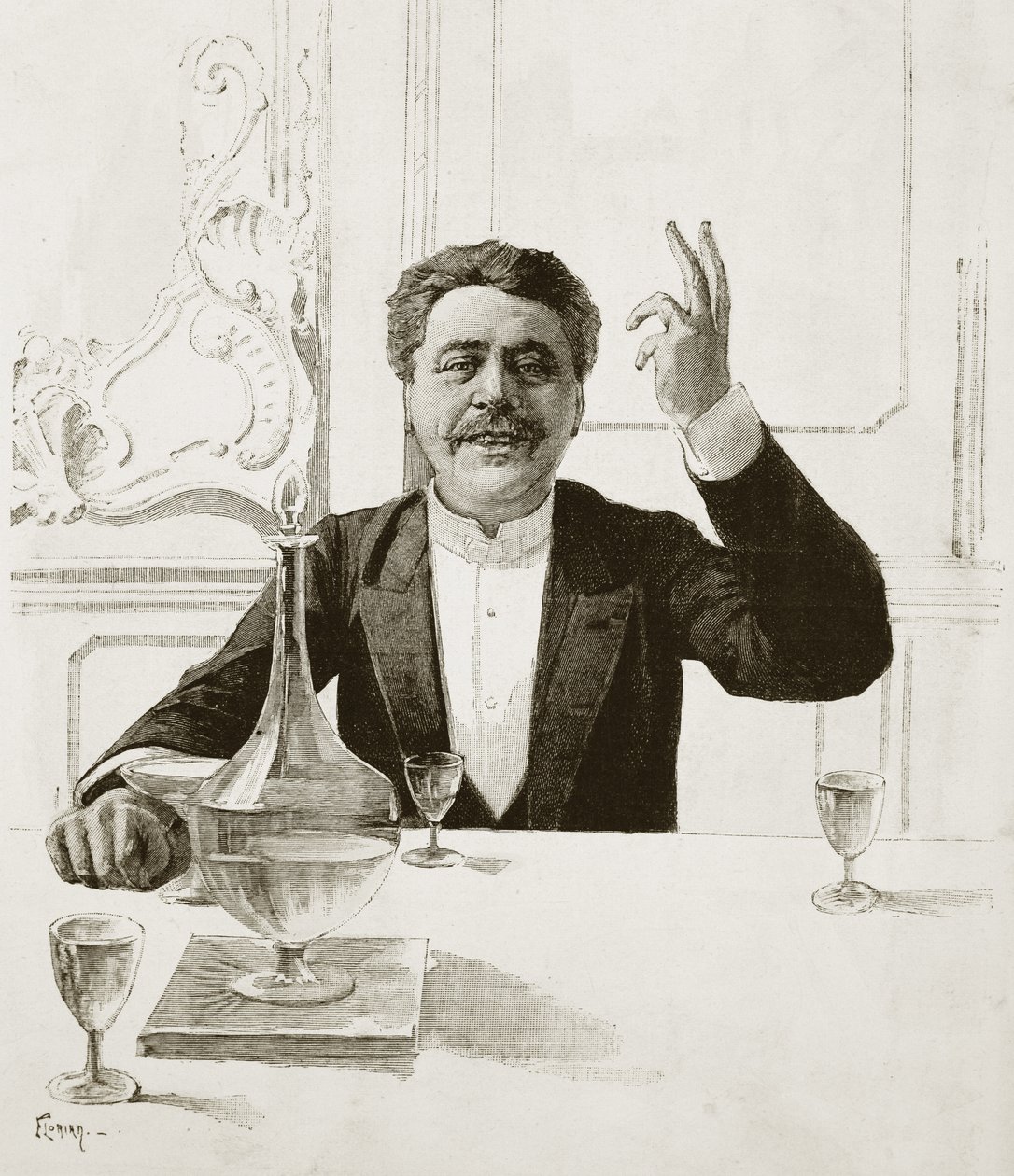 صورة هنري بيكي (1837-1899) ، الكاتب المسرحي الفرنسي - قبر فلوريان بعد جان باتيست جوث (1883-1921) - نُشرت في Revue illustree ، كاليفورنيا. 1890 بواسطة جان بابتيست جوث