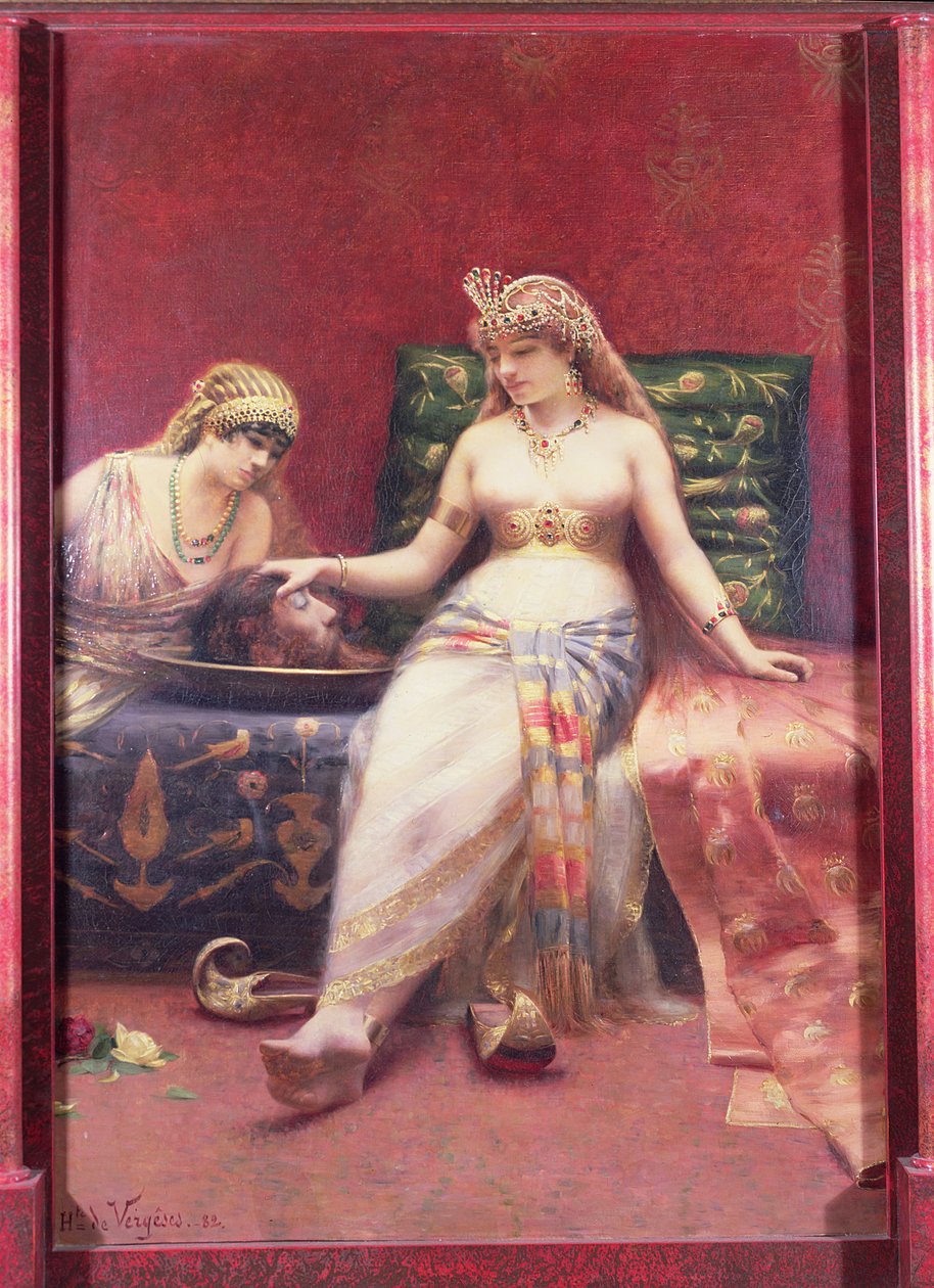 سالومي مع رأس يوحنا المعمدان ، 1882 (زيت) بواسطة جان بابتيست هيبوليت دي فيرجيس
