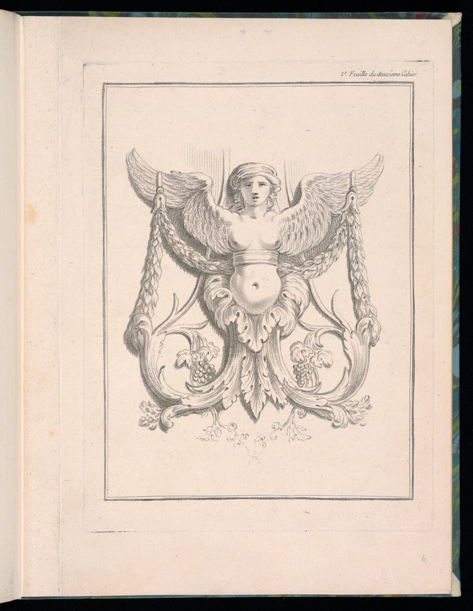 تصميم لأبو الهول ، رر. 2، Deuxieme Cahiers des arabesques dessinés par JB Huet ... [الكتاب 2، Portfolios of Arabesques Design by JB Huet] بواسطة جان بابتيست هويت