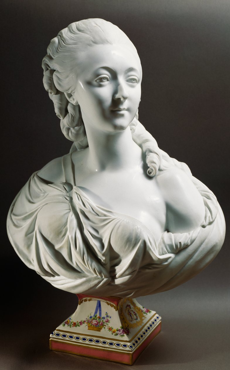 Bust of Marie-Jeanne Becu, Comtesse Du Barry (1743-1793) بواسطة جان بابتيست الثاني ليموين