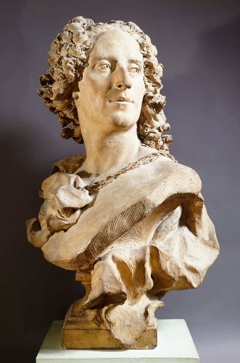 Noel Nicolas Coypel, by Jean Baptiste Lemoyne (1704-1778), terracotta bust بواسطة جان بابتيست الثاني ليموين