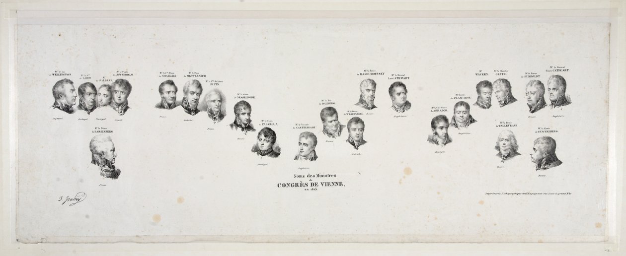 أسماء وزراء مؤتمر فيينا ، عام 1815 ، حانة. 1815 بواسطة جان بابتيست إيسابي