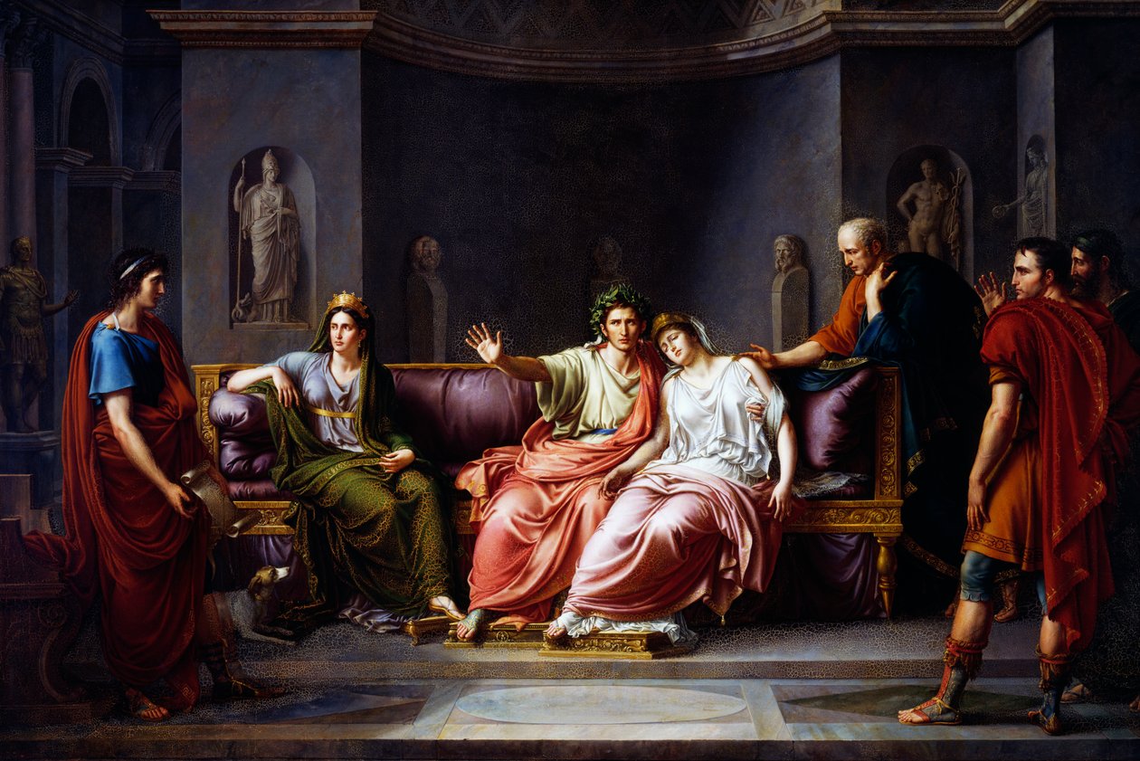 Virgil reading sixth canto of Aeneid بواسطة جان بابتيست جوزيف ويكار
