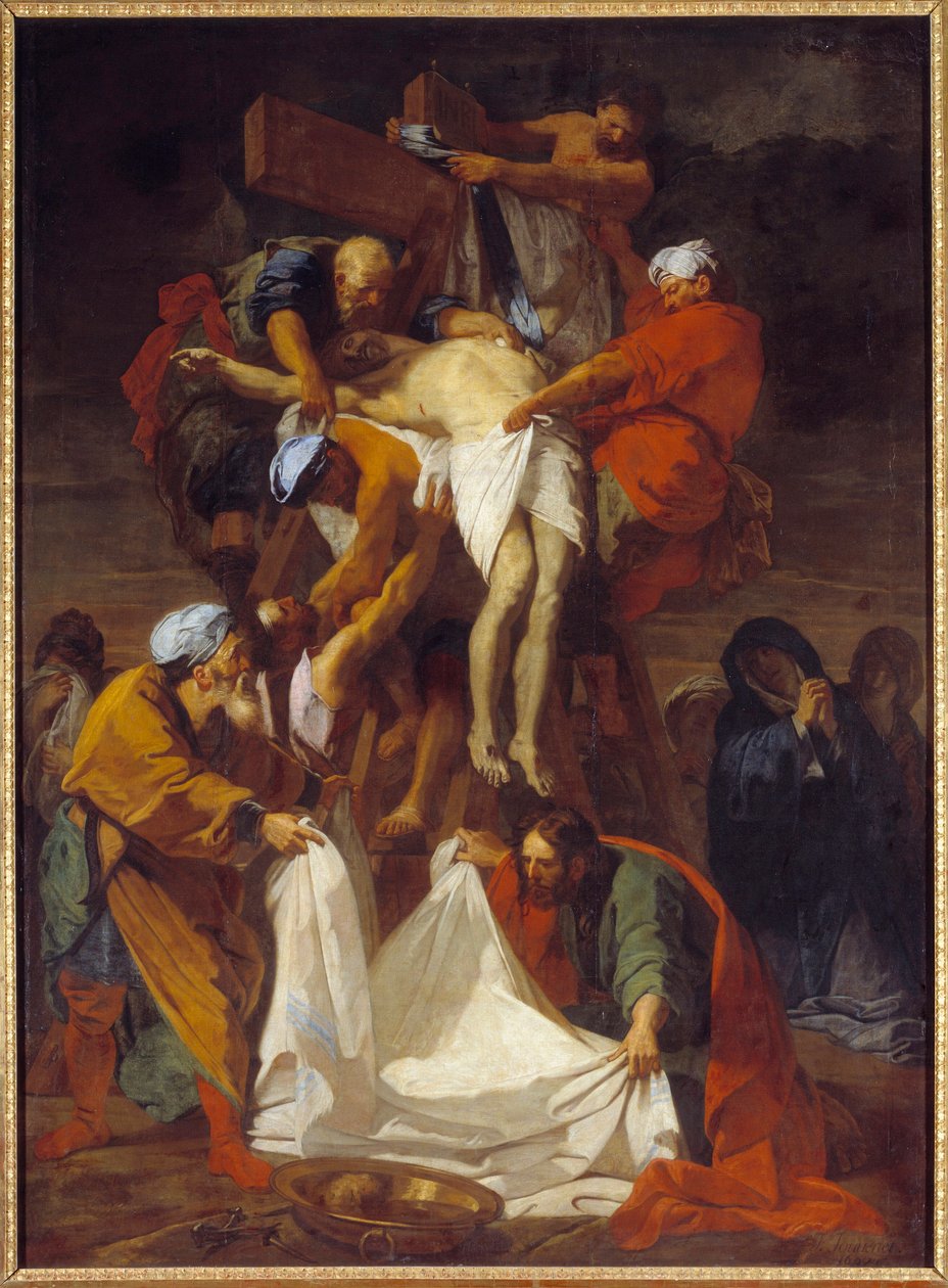 نزول لوحة الصليب بواسطة جان جوفينيه (1644-1717) 1697 صن. 4،24x3،12 م بواسطة جان بابتيست جوفينيه