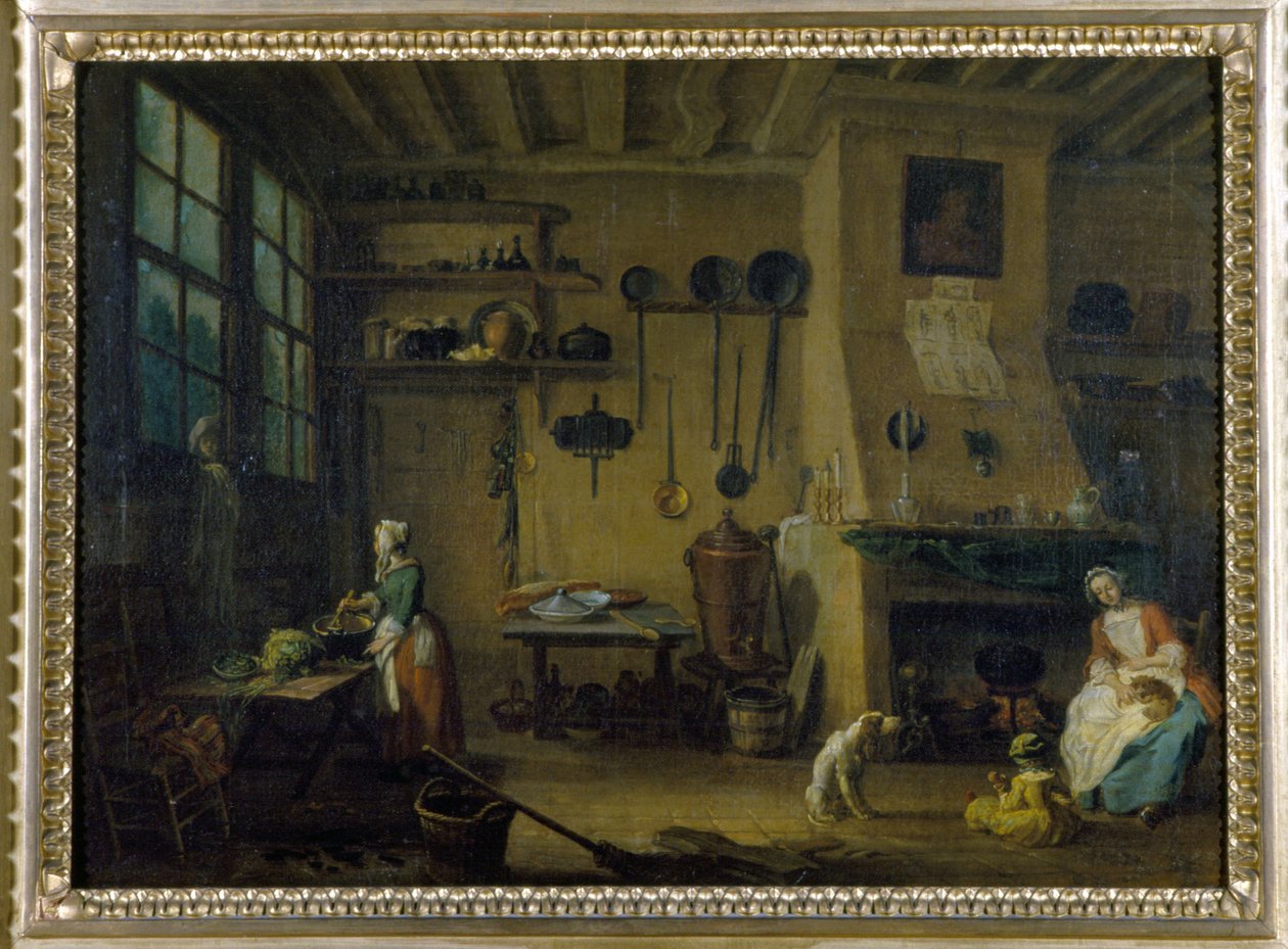 المطبخ البورجوازي - رسم جيه بي للماند (1716 - 1803) ، أواخر القرن السابع عشر ، متحف الفنون الجميلة في ديجون. بواسطة جان بابتيست لالماند