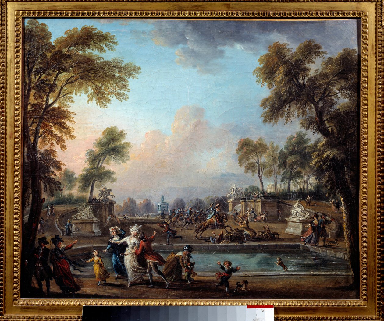 The charge of the Prince of Lambesc in the Jardin des Tuileries on July 12 بواسطة جان بابتيست لالماند