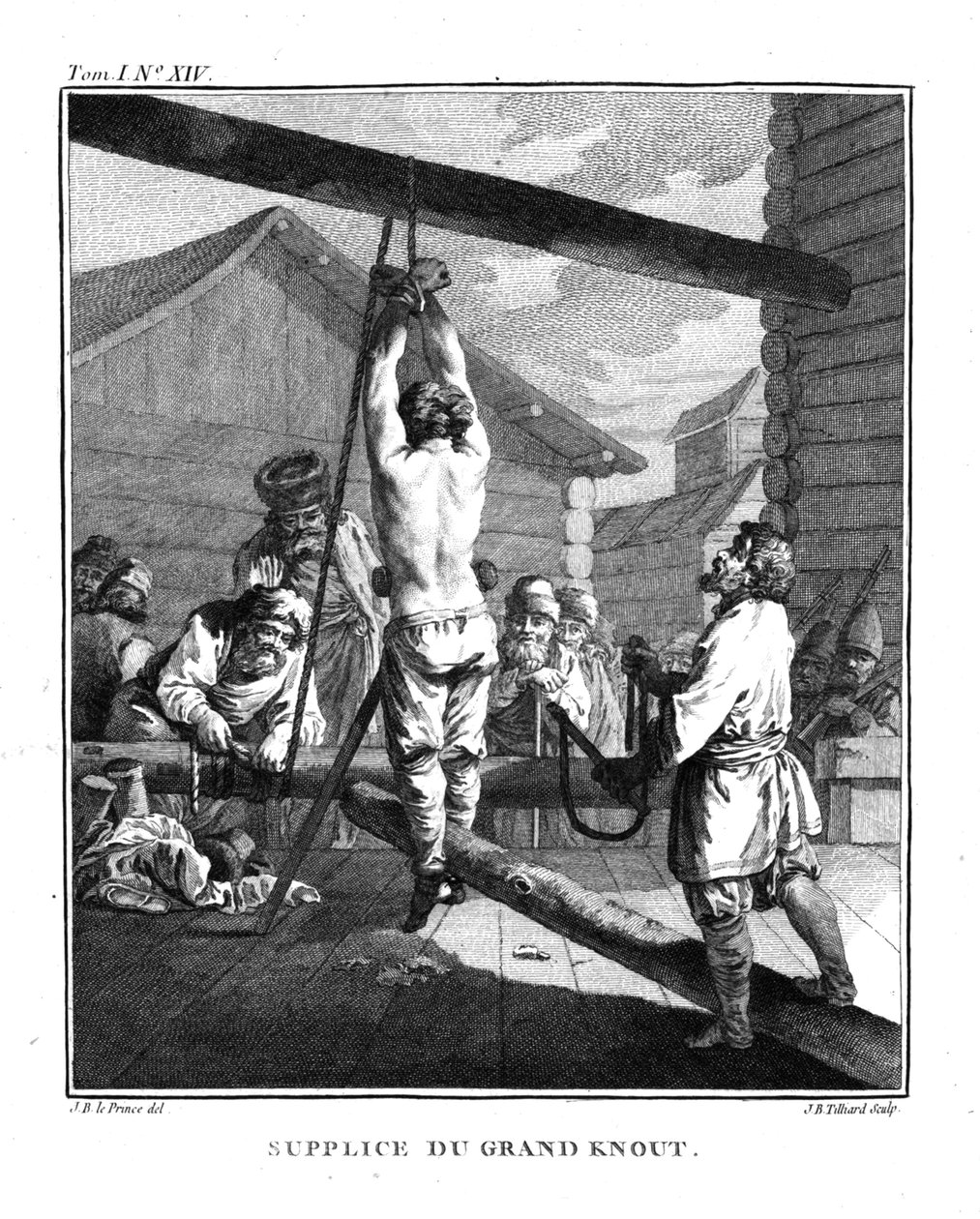 العقوبة مع عقدة كبيرة. من Voyage en Sibérie ، 1766 بواسطة جان بابتيست لو برنس