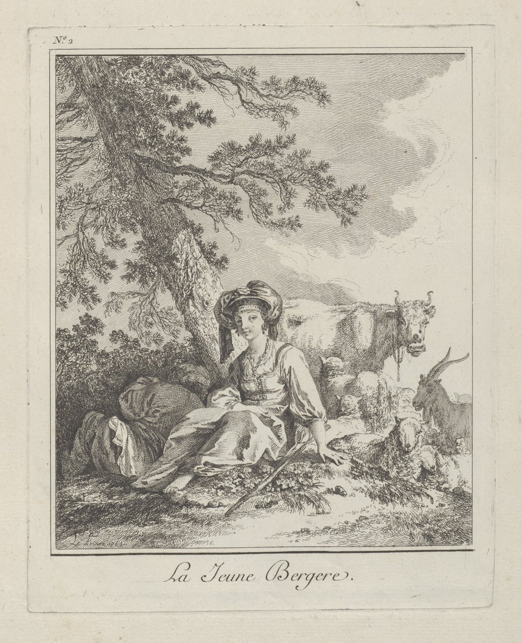 الشابة الشابة ، اللوحة الثانية من Divers Habillements des Peuples du Nord ، 1765 بواسطة جان بابتيست لو برنس