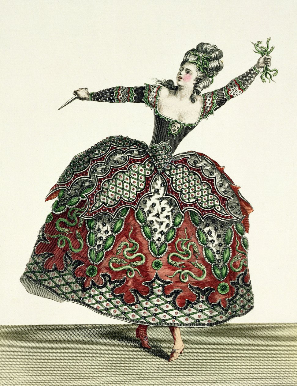 زي الغضب في Iphigenia في Tauris والعديد من الأوبرا الأخرى ، نقشها Rene Gaillard (c.1710-90) c.1780 بواسطة جان بابتيست مارتن
