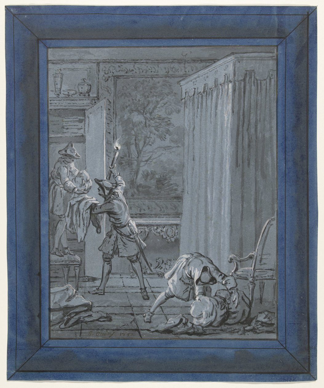 الزوج والزوجة واللص / Le Mari، la Femme et le Voleur الرسوم التوضيحية للخرافات التي كتبها جان دي لافونتين (عنوان السلسلة) بواسطة جان بابتيست أودري
