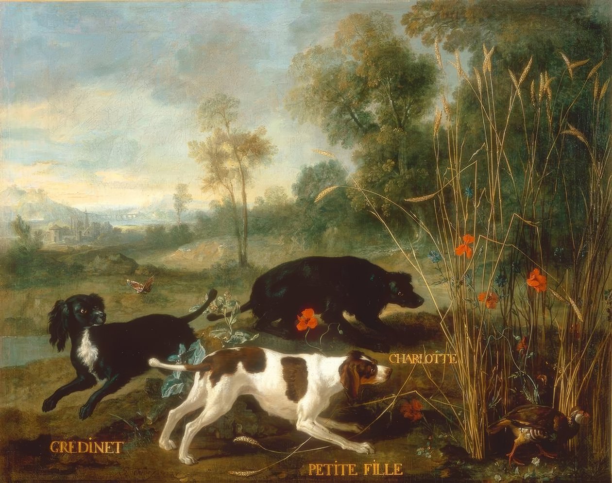 Gredinet ، Little Girl and Charlotte ، ثلاثة من Lou&39;s Spaniels بواسطة جان بابتيست أودري