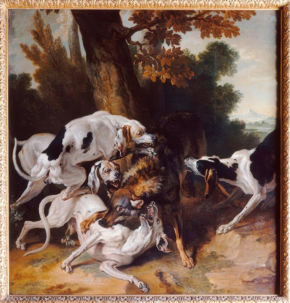 J. - B. Oudry، L&39;hallali du loup (Wolfsjagd) بواسطة جان بابتيست أودري