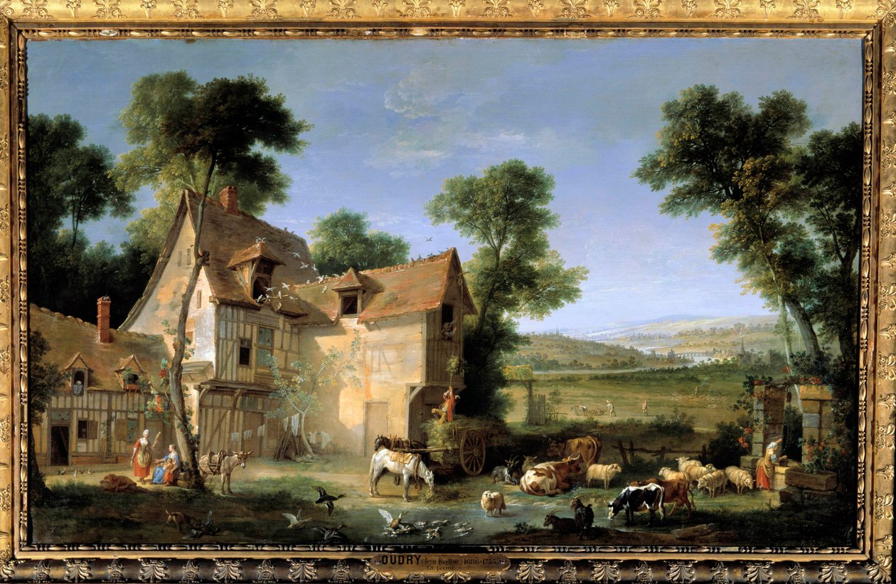 لوحة المزرعة لجين بابتيست أودري (1686-1755) 1750 صن. 1.3x2.12 م بواسطة جان بابتيست أودري