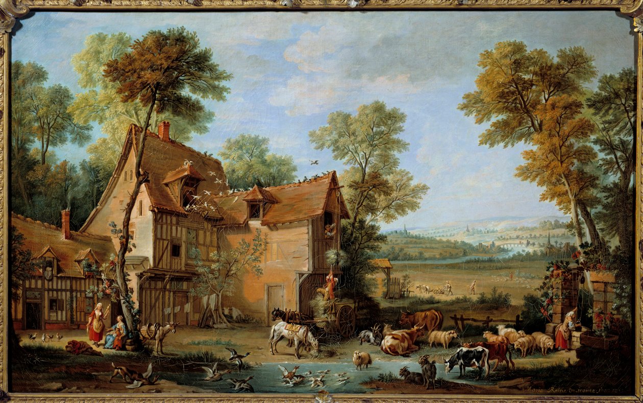 لوحة المزرعة لجين بابتيست أودري (1686-1755) 1753 بواسطة جان بابتيست أودري