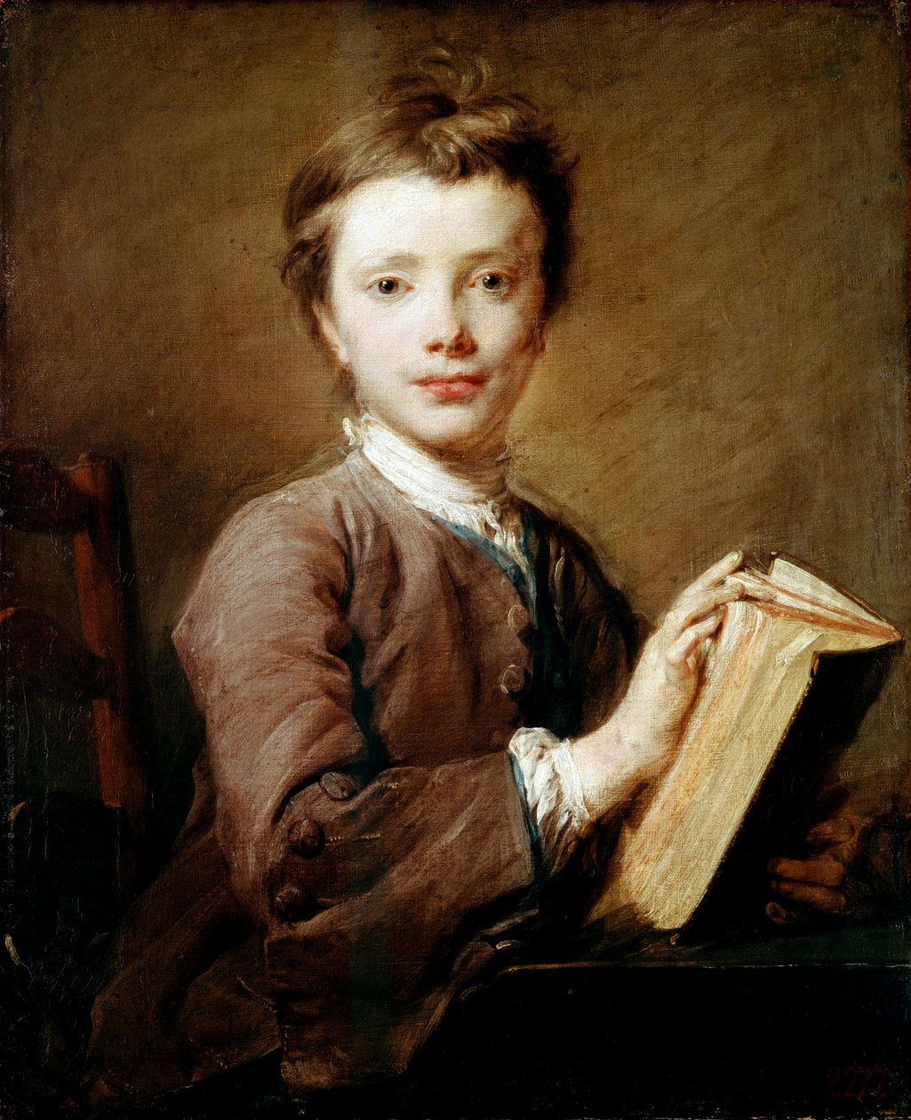 صبي مع كتاب ، c1740. بواسطة جان بابتيست بيرونيو