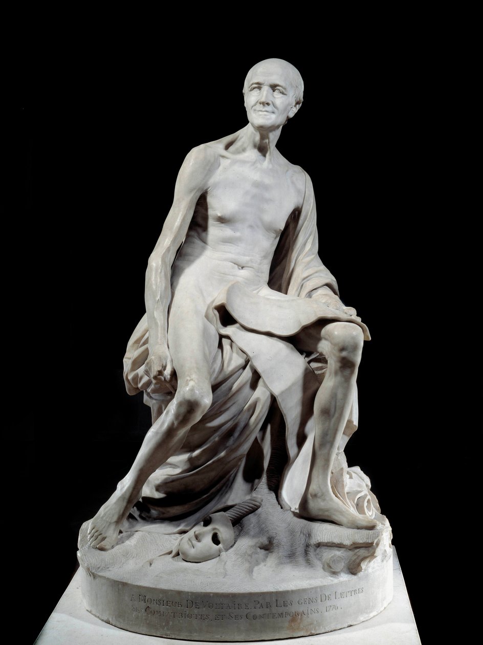 فرانسوا ماري أرويه ديت فولتير نو (1694-1778) منحوتة من الرخام لجان بابتيست بيغال (1714-1785) 1776 صن. 1.5 م باريس ، متحف اللوفر بواسطة جان بابتيست بيغال