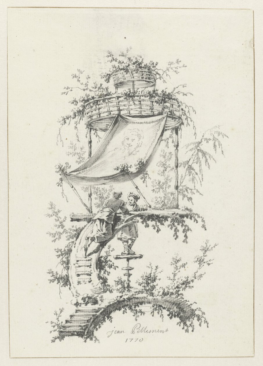 تكوين زخرفي بأسلوب صيني تصميمات زخرفية على الطراز الصيني لـ Deuxième Cahier de six Baraques Chinoises (عنوان السلسلة) بواسطة جان بابتيست بيلمينت