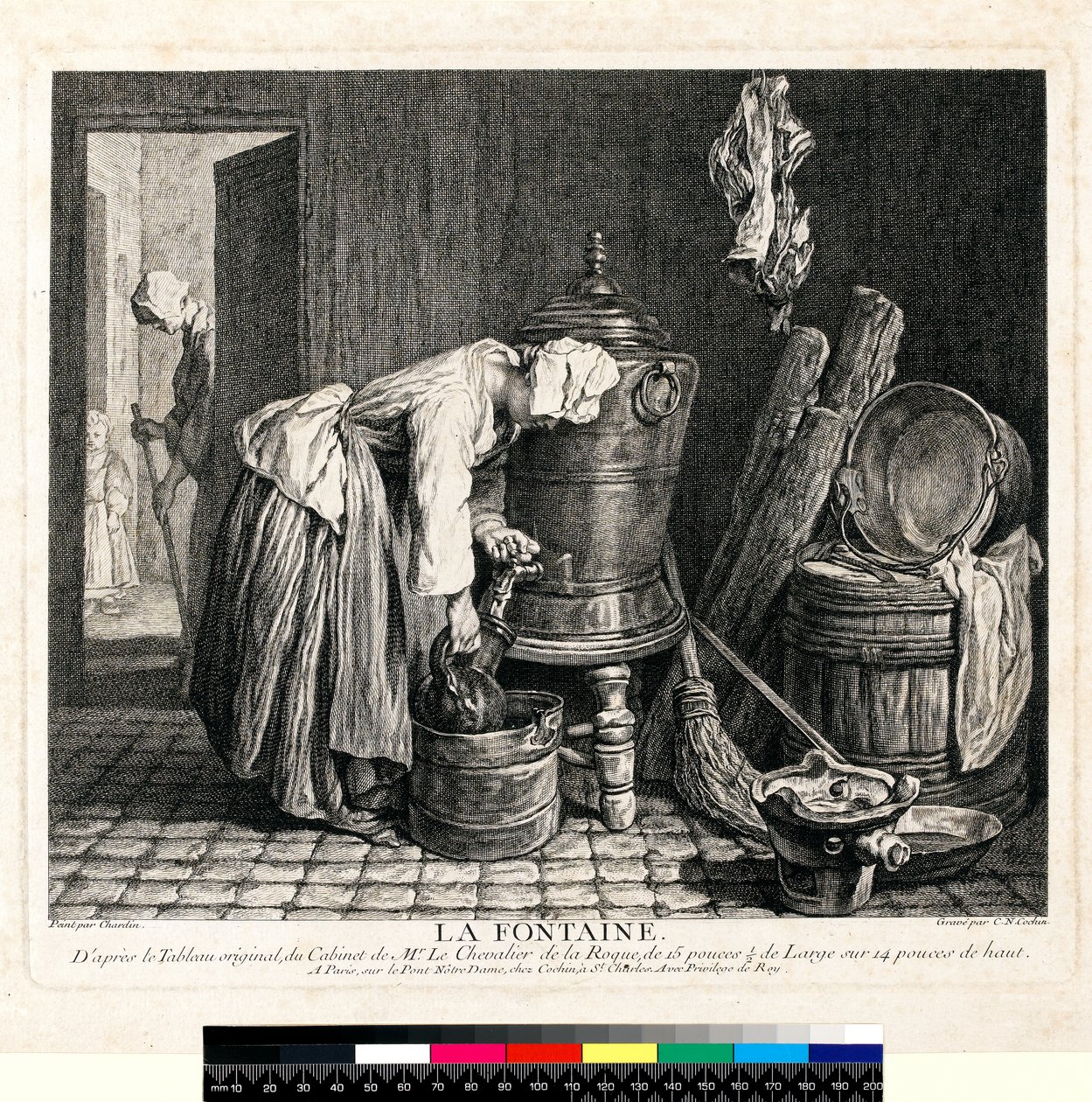لافونتين ، نقش تشارلز نيكولاس كوشين الأول (1688-1754) 1739 (حفر ونقش على ورق منسوج) بواسطة جان بابتيست سمعان (بعد) شاردان