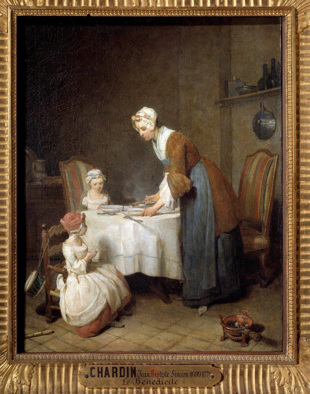 The Benedicite Painting by Jean Baptiste Simeon Chardin (1699-1779) Sun. 0,49x0,41 m بواسطة جان بابتيست سيميون شاردان
