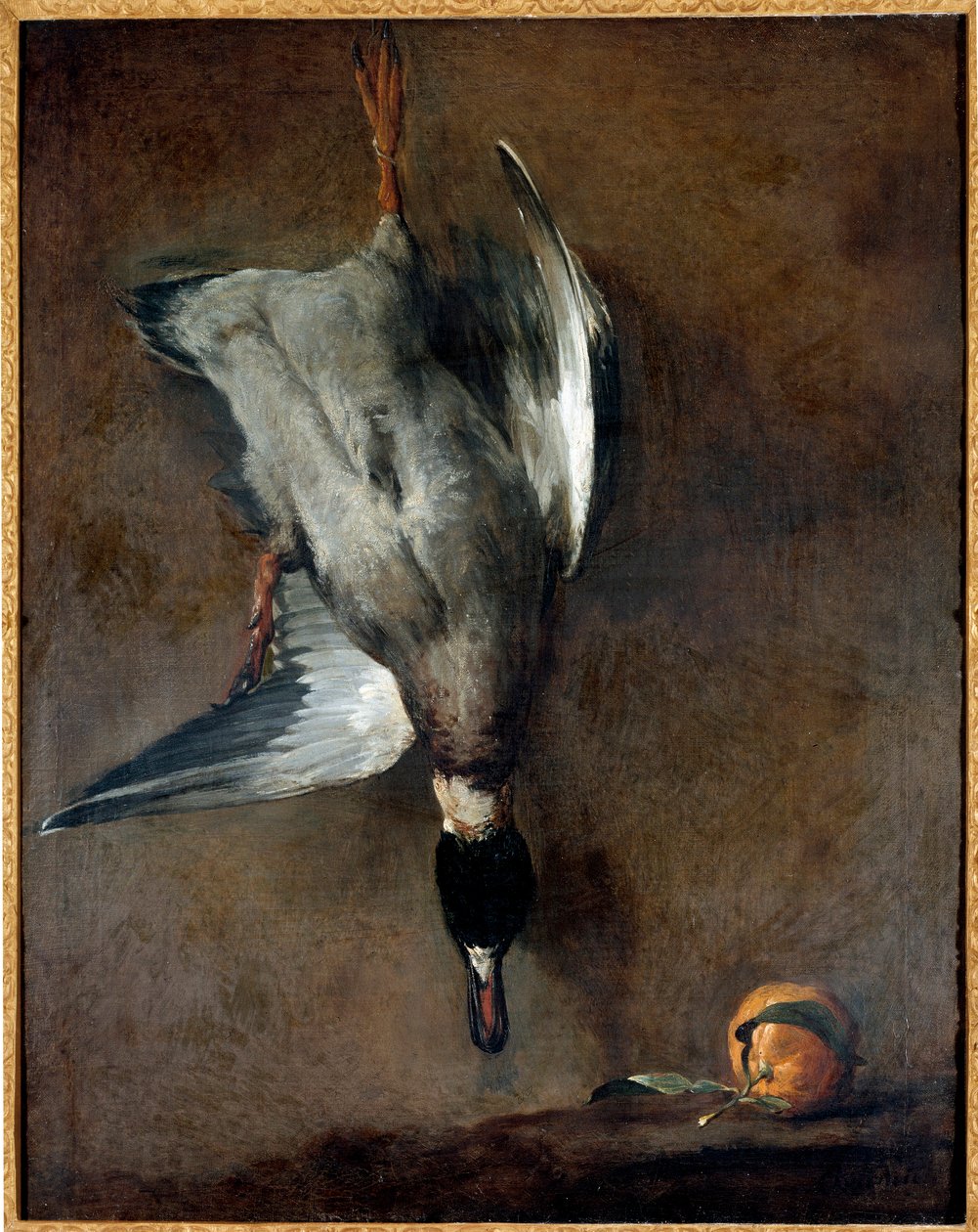 The Dead Duck Painting by Jean Baptiste Simeon Chardin (1699-1779) 18th century Gien, Musee de la Chasse بواسطة جان بابتيست سيميون شاردان