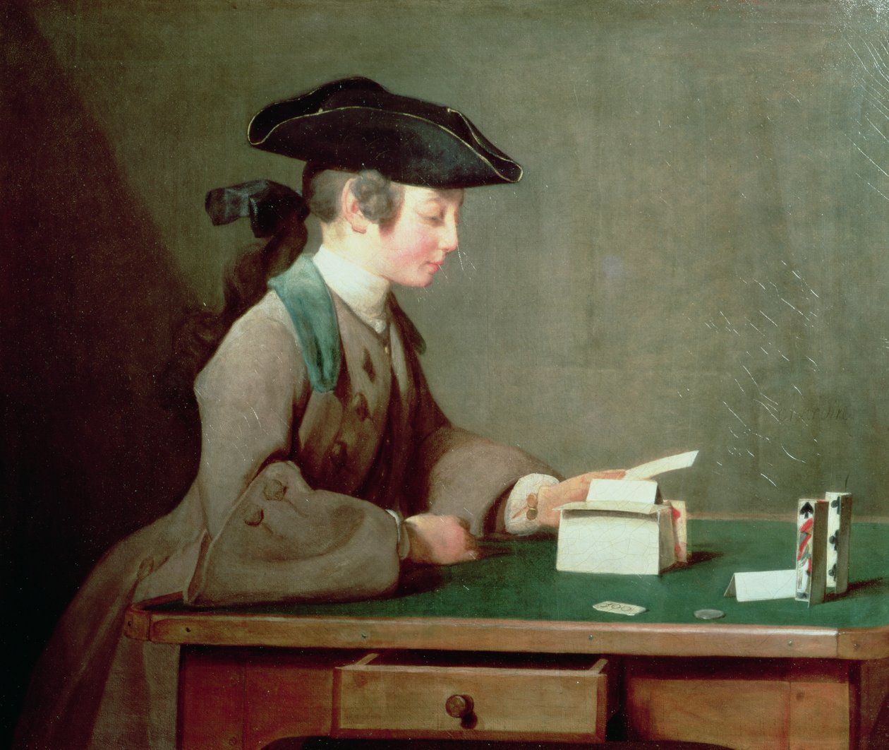 The House of Cards ، c.1736-37 بواسطة جان بابتيست سيميون شاردان