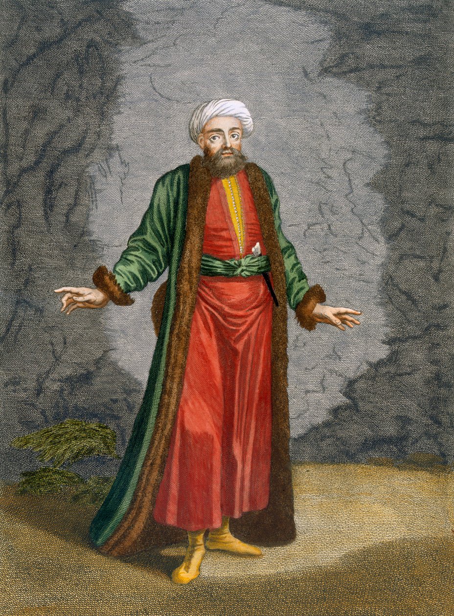 A Bey ، اللوحة 37 من "مجموعة مائة مطبوعة تمثل الأمم المختلفة لبلاد الشام" بقلم تشارلز دي فيريول ، نقشها جيرارد سكوتن (1671-1716) ، 1707-08 بواسطة جان بابتيست فانمور