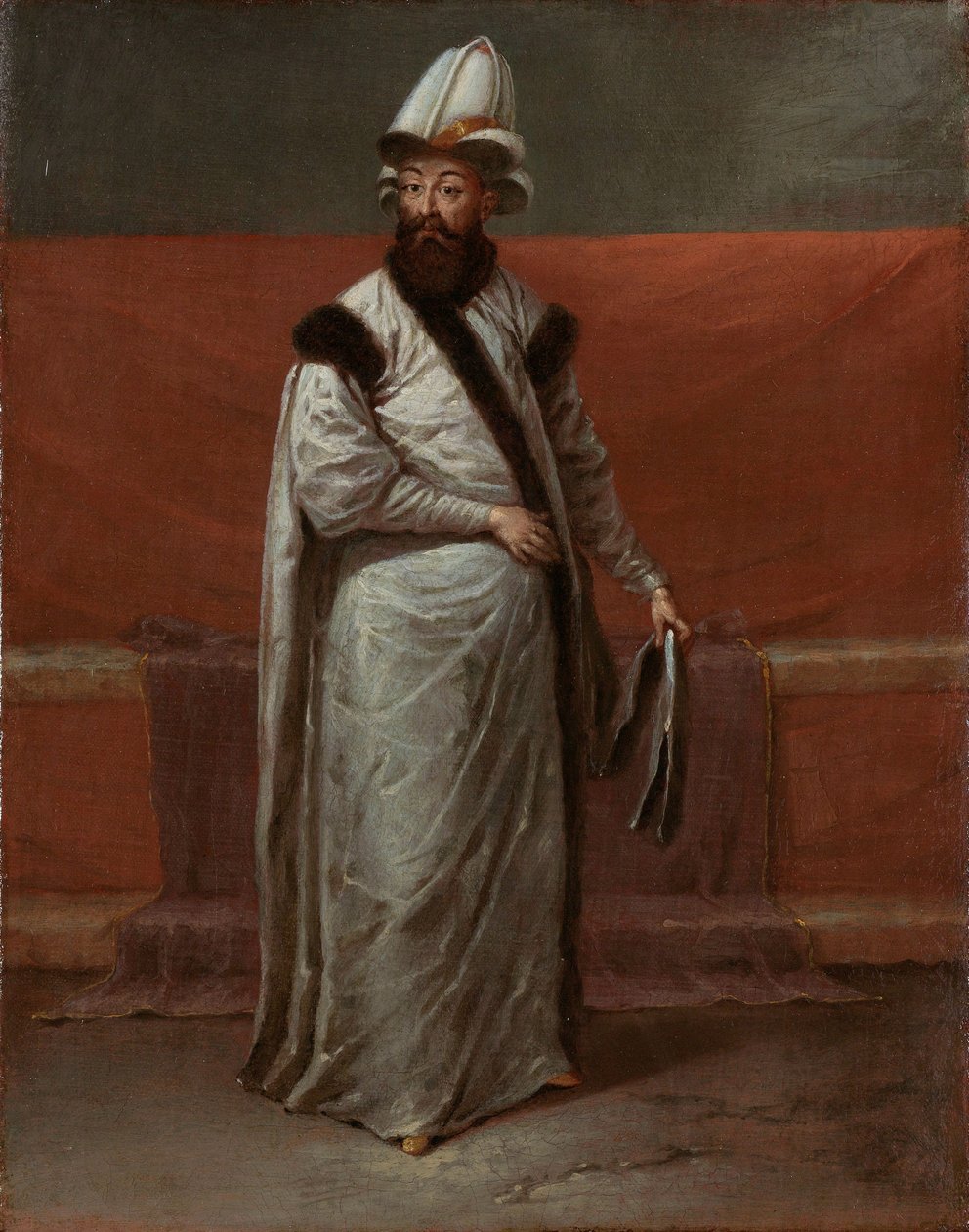 الصدر الأعظم نيف إهرلي دامات إبراهيم باشا ، 1727-30 (زيت على قماش) بواسطة جان بابتيست فانمور