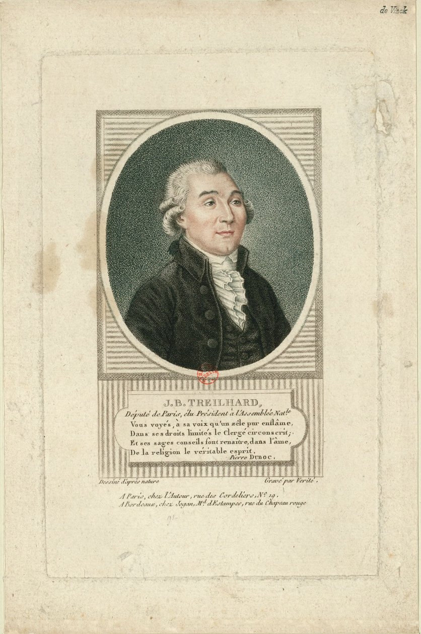 صورة جان بابتيست تريلهارد 1742-1810 ، ج. 1790. بواسطة جان بابتيست فيريت