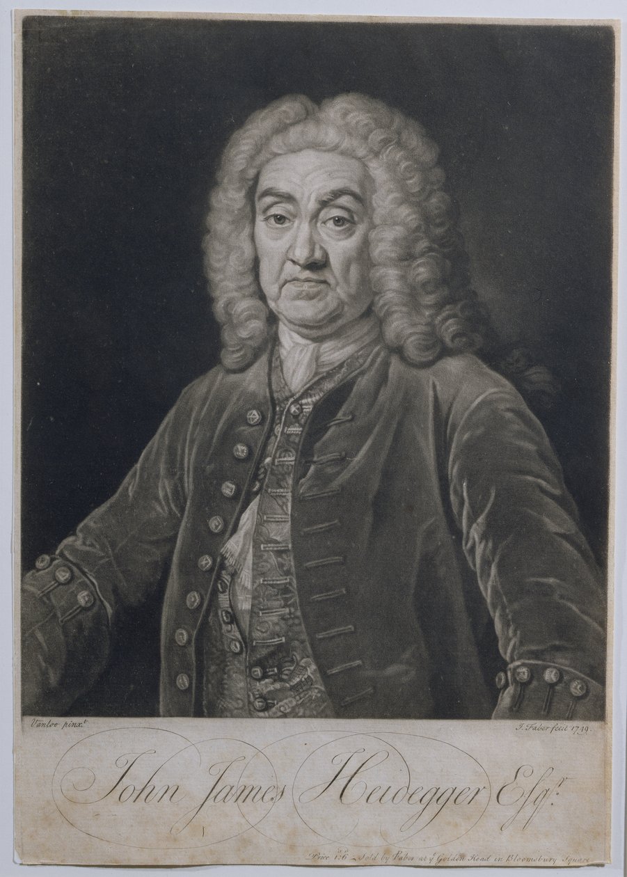 صورة لجون جيمس هايدغر (1666-1749) ، التصحيحات السويسرية في لندن ، نقشها جون فابر (1684-1756) ، 1749 بواسطة جان بابتيست فان لو