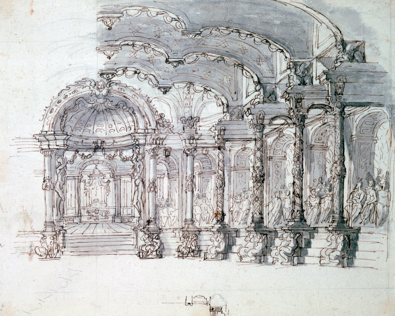 وضع التصميم لأوبرا "Proserpine" ، c1680 بواسطة من جان بيرين وجان بابتيست لولي