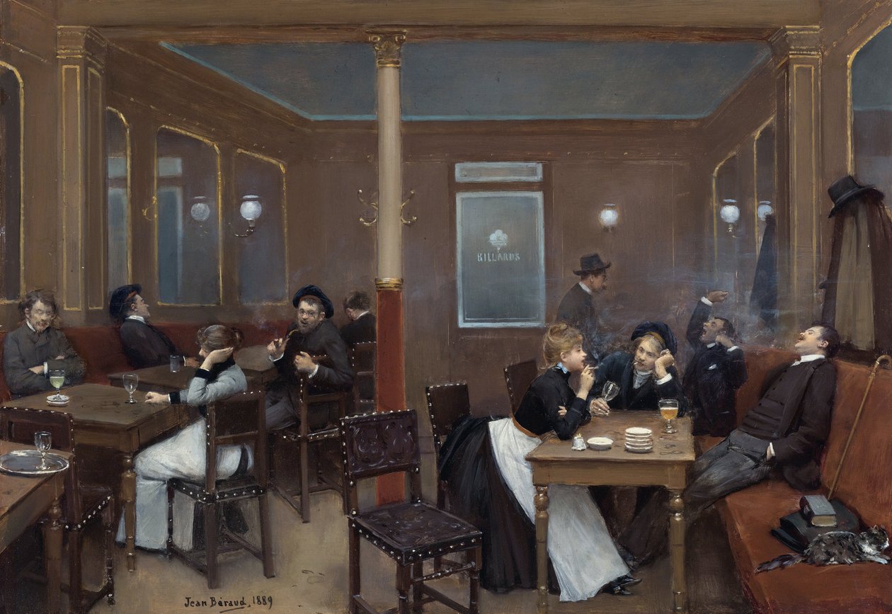 براسيري ديتوديانتس - حانة طالب بقلم جان بيرود (1849-1936). زيت على خشب ، مقاس: 37.7x52.7 بواسطة جان بيرود